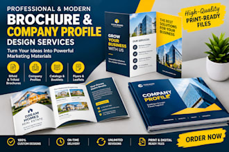 design, redesign bifold, trifold brochure, flyer design, company profile