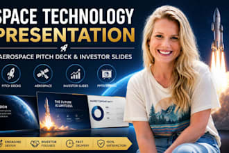 space technology presentation, aerospace pitch deck, investor slides design pptx