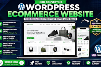 design a responsive wordpress ecommerce website with woocommerce setup