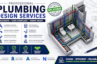 create plumbing design water supply drainage plans and pipe sizing for building