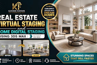 do real estate virtual staging and home digital staging services using 3ds max