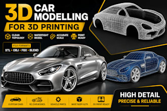 design high quality 3d car models for 3d printing custom vehicle modeling
