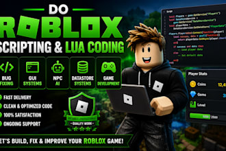 do roblox scripting lua coding bug fixing gui system npc ai datastore game dev