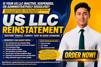 reinstate your inactive or dissolved US llc and file amendments