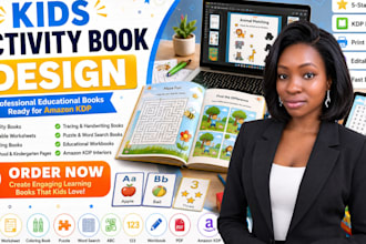 design kids activity book worksheets coloring book, amazon KDP interior workbook
