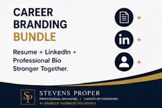 create your career branding package with resume, linkedin, and bio