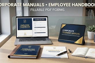 design corporate training manuals, employee handbooks, and fillable forms