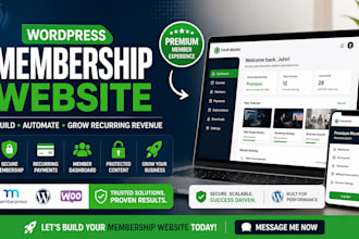 build wordpress membership website with memberpress and subscriptions