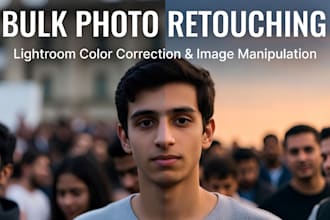 edit bulk photos with retouching, lightroom color correction, image manipulatio