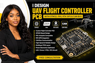 design uav flight controller pcb with stm32 px4 rtk gps and can bus
