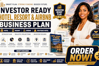 develop boutique hotel airbnb resort business plan for investors and bank loan
