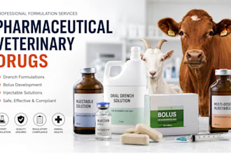 formulate pharmaceutical, veterinary drug, drench, bolus, and injectables