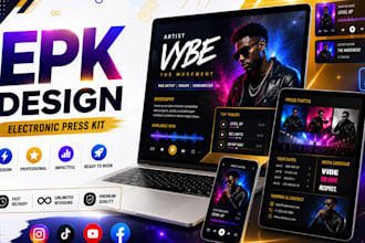 design a professional clickable music epk, media kit or artist pitch deck
