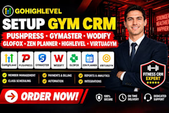 setup gym crm pushpress gymmaster wodify glofox zen planner highlevel virtuagym