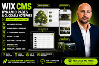 set up wix cms dynamic pages, clickable image hotspots and velo code