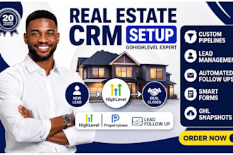 setup real estate crm gohighlevel propertybase lead follow up ghl snapshot form