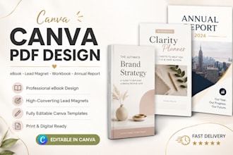 design italian canva PDF lead magnet, canva ebook annual report canva template