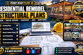 design deck, patio cover and carport structural plans for permit