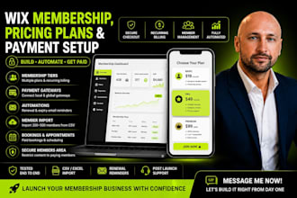 set up wix membership, pricing plans, payment gateway and automations
