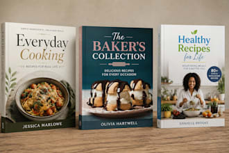 design cookbook cover, recipe book cover and baking book cover for amazon KDP
