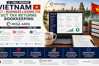 prepare vietnam fct business license fee sct tax returns bookeeping in misa amis
