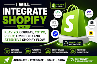 integrate shopify klaviyo gorgias judge me yotop  rebuy omnisend attentive flow