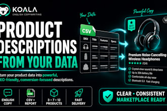write checked product descriptions from your product facts