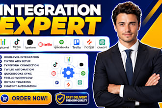 integrate highlevel tiktok ads typeform twilio quickbooks trello hotjar chatgpt
