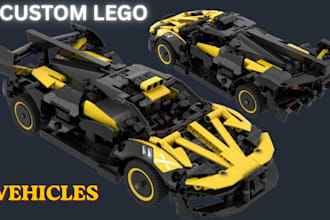 design custom 3d lego vehicles, cars, trucks and moc models