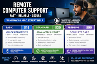 fix your windows or mac computer remotely and provide technical support