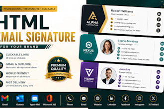 create responsive clickable business HTML email signature for your brand