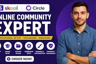 set up your skool and circle community, online course, and membership
