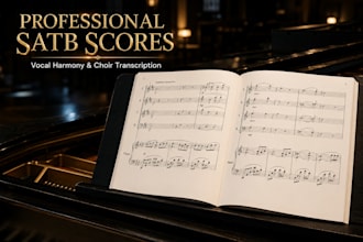 transcribe satb choir and vocal harmonies to sheet music and midi