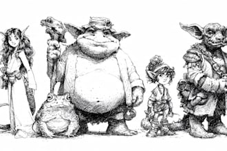 create super amazing pen and ink line art illustration