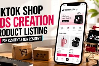 create tiktok shop ads creation product listing US for resident and non resident
