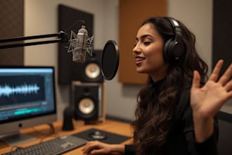 do sound design for your ads or jingle, sing vocals for edm pop in german