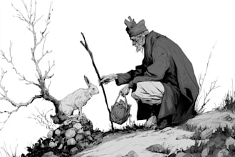 draw simple black and white illustration