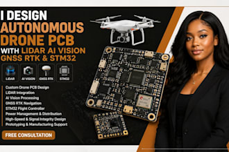 design autonomous drone pcb with lidar ai vision gnss rtk and stm32