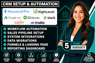 housecall pro gohighlevel google ads quickbooks slack zapier make crm automation