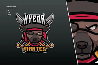 create a vintage pirate logo with custom artwork