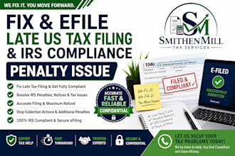fix and efile late US tax filing and irs compliance penalty issue
