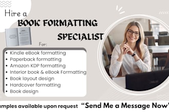 do amazon KDP book formatting, paperback and hardcover formatting for kindle