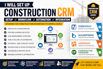 setup jobnimbus, buildertrend, jobtread, contractor foreman CRM