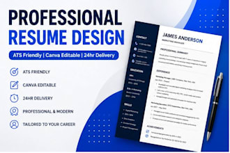 design professional resume and CV with canva template