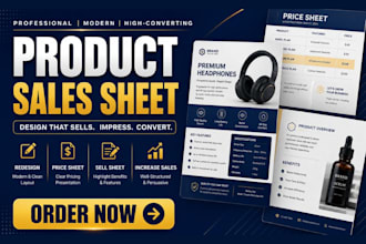 redesign product sales sheet redesign price sheet, sell sheet design price sheet