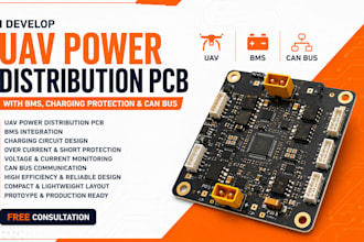 develop uav power distribution pcb with bms charging protection and can bus