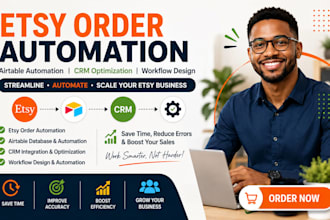 do etsy airtable workflow automation CRM order management and inventory system
