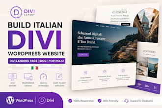 build italian divi wordpress website divi landing page, biog, portfolio website