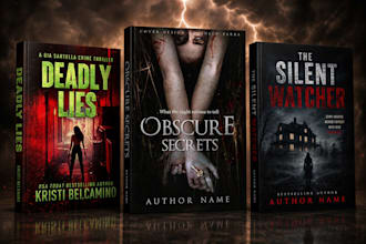 do crime thriller book cover, detective novel cover and mystery book cover KDP