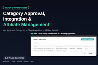 tiktok shop category approval and integration expert, tiktok shop affilate